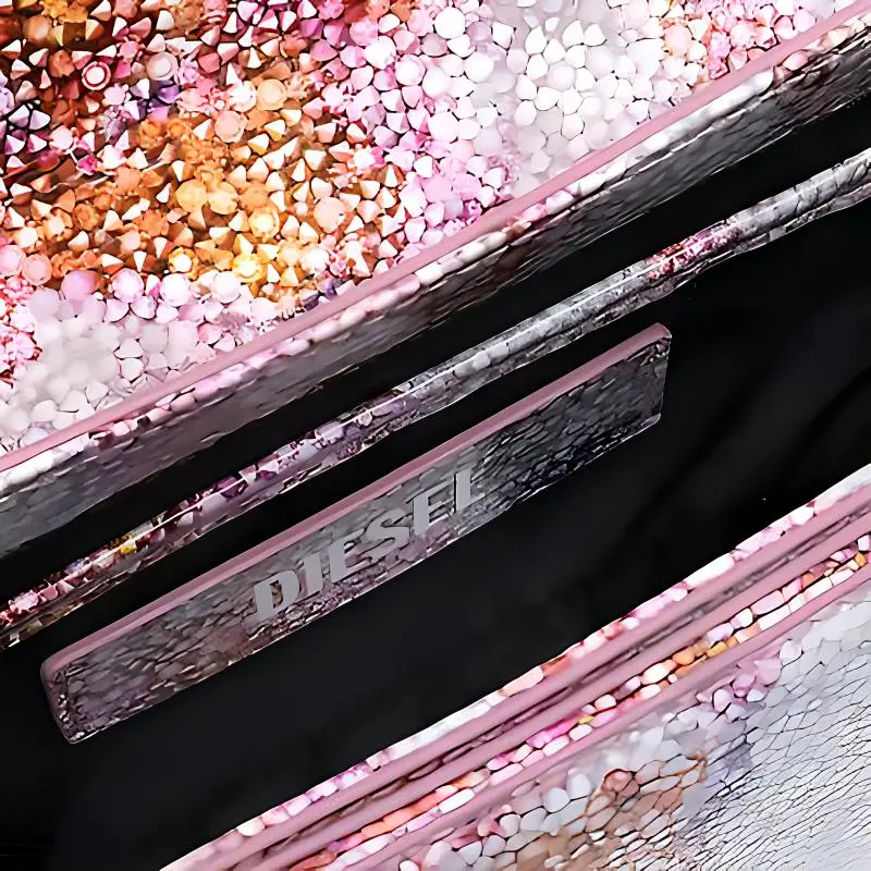 DIESEL Calfskin With Crystal Shoulder Bag Crossbody Bag Handbag Women's Pink Multicolor-2