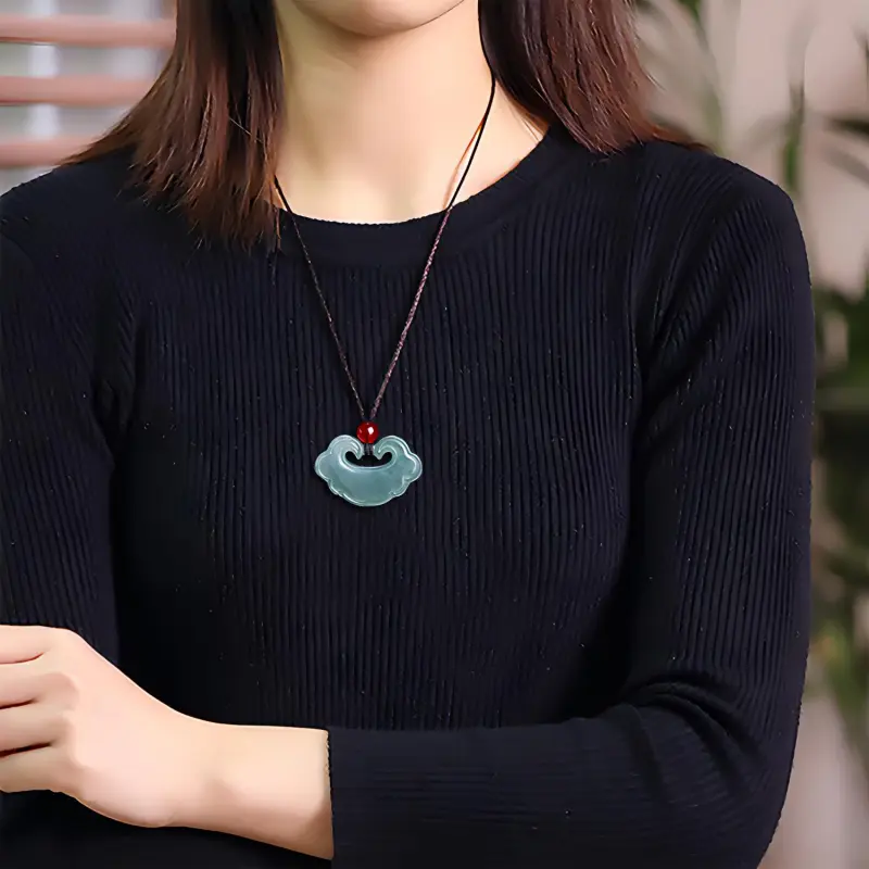 Emerald Glutinous Jade Jadeite Necklaces Unisex-2
