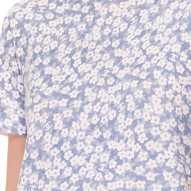 CHANEL T-Shirt Women's Blue White-1