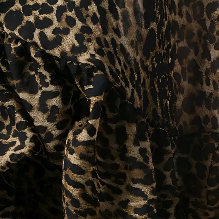 SAINT LAURENT Leopard print Asymmetric Blouse-4