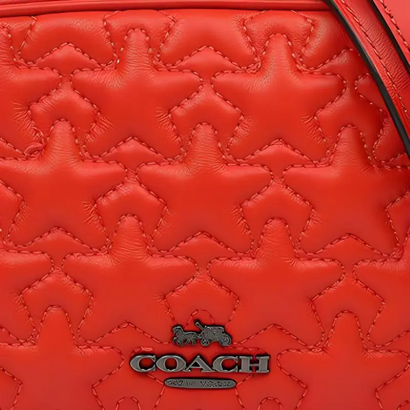 COACH Drawstring Cow Leather Sling Bag, Fanny Pack Small Size Women's Red-4