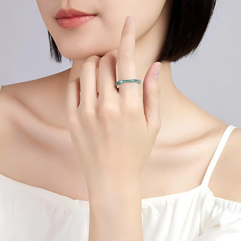 Emerald Glutinous Jade Jadeite Rings Women's-2