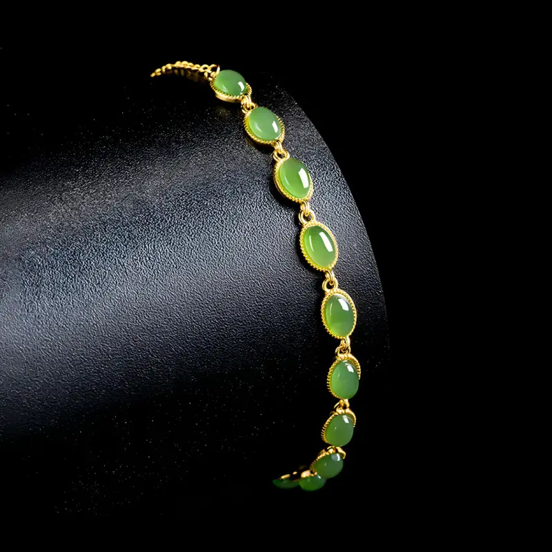 Emerald Hetian Jade Bracelets Jasper Women's-3