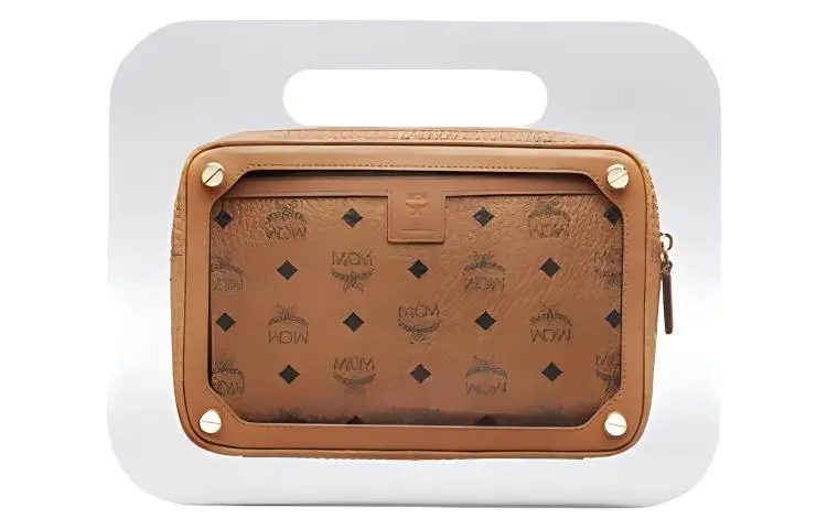 MCM Acrylic Coated Canvas Clutch Regular Women's Yellow-1
