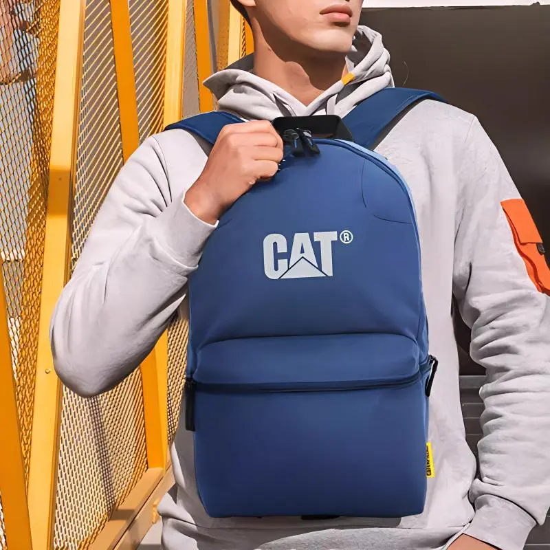 CAT Polyester Backpack Medium Size Unisex Blue-3