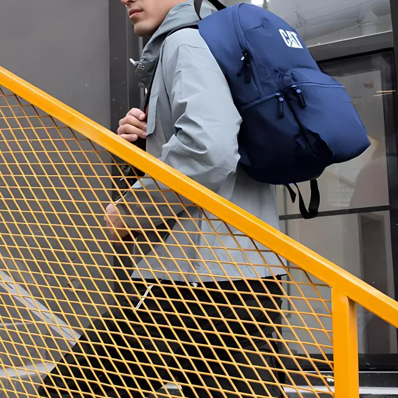 CAT Polyester Backpack Medium Size Unisex Blue-4