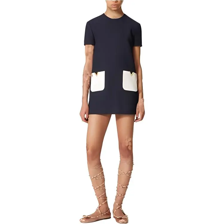 Valentino Short Sleeved Dresses Women's Black-1