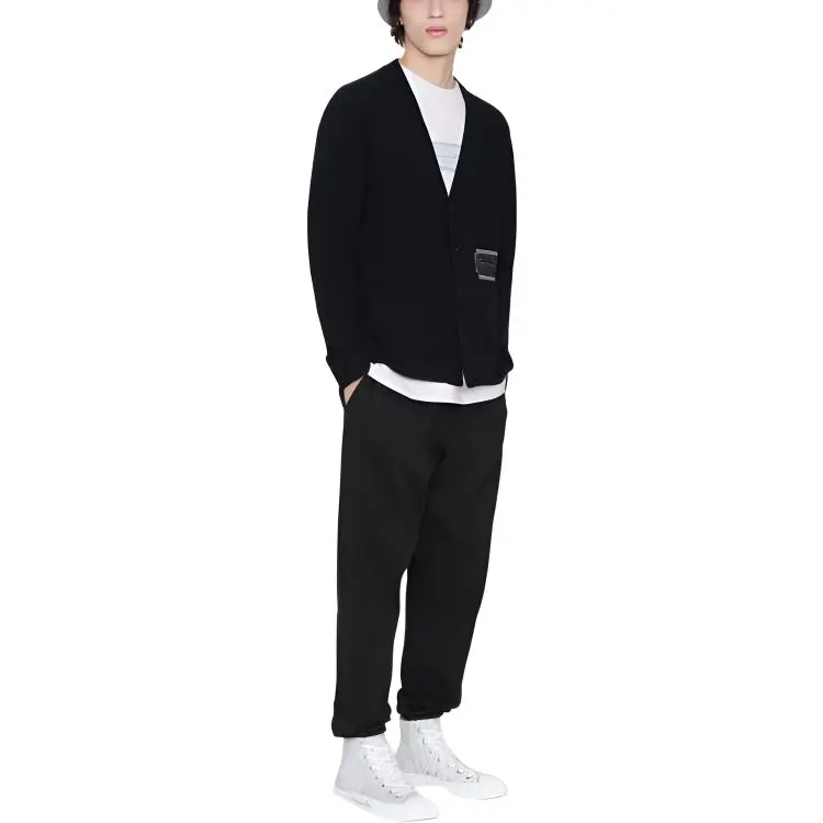 DIOR Homme Logo Patch V-Neck Cardigan-3