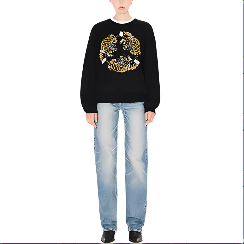 KENZO Tiger Embroidered Crewneck Jumper-4