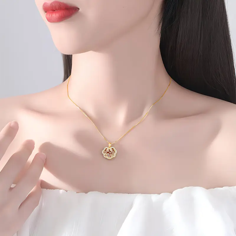 Emerald Agate Necklaces Women's-1