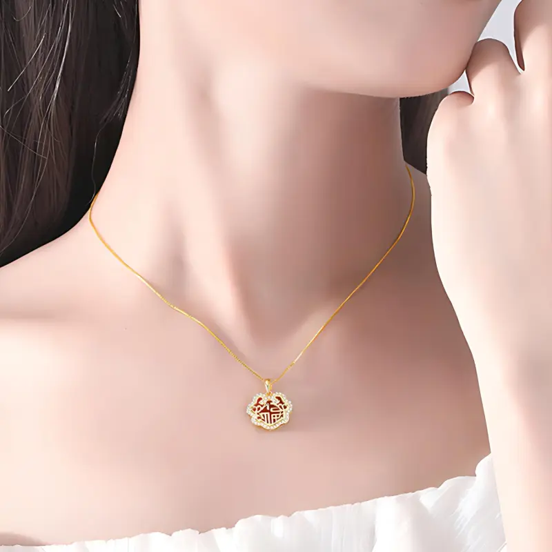 Emerald Agate Necklaces Women's-2