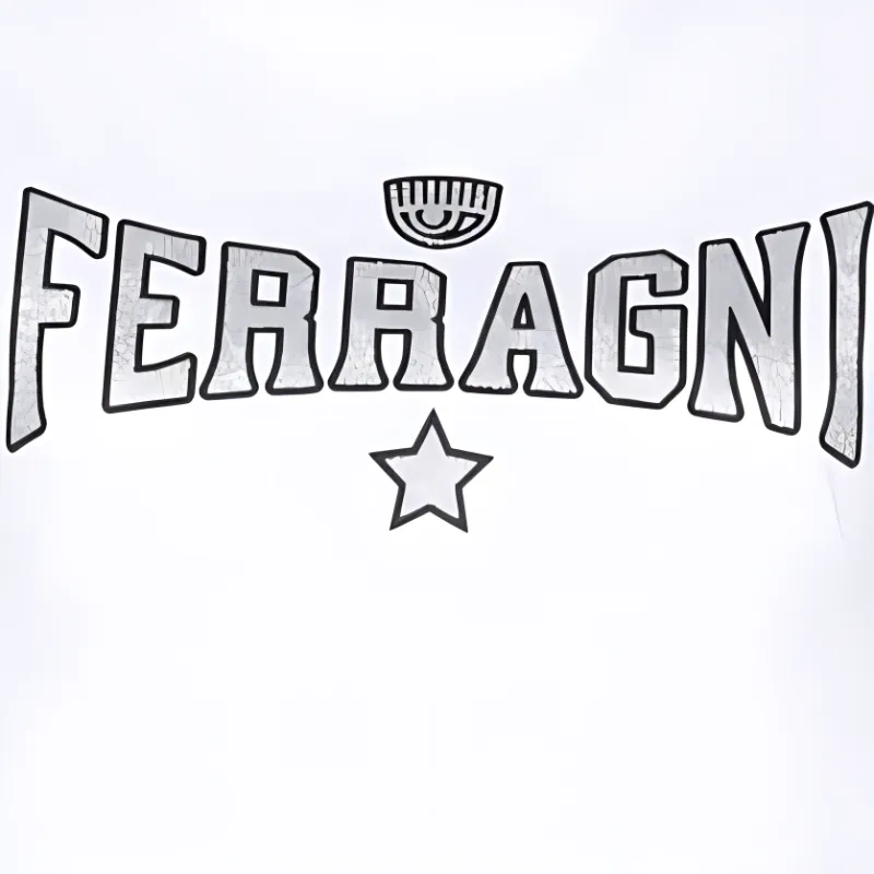 CHIARA FERRAGNI Glitter Logo-Printed Crewneck T-Shirt-2