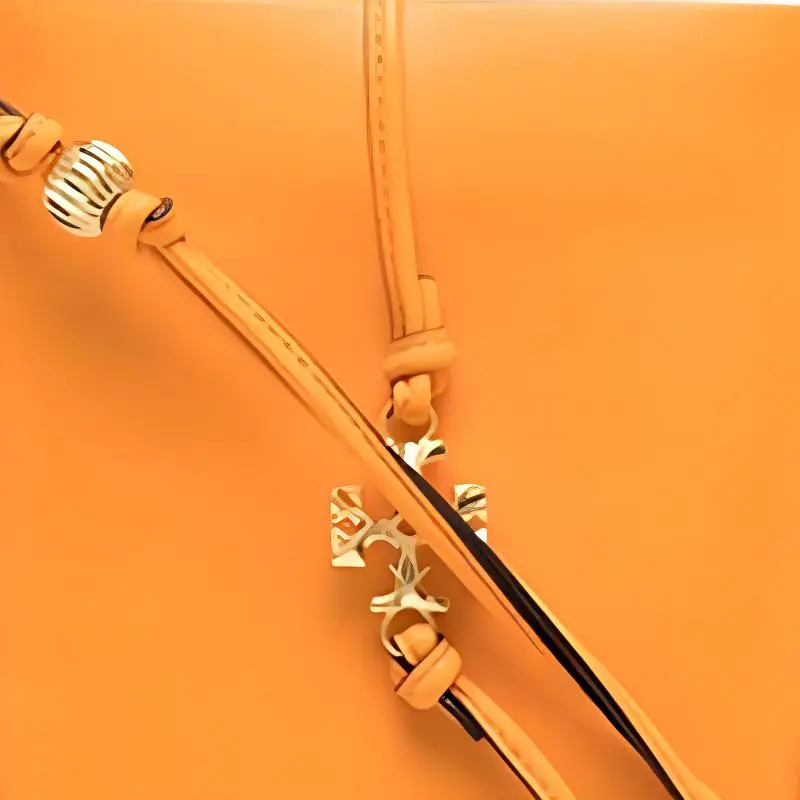 TORY BURCH Leather Shoulder Bag, Crossbody Bag Women's Orange-2