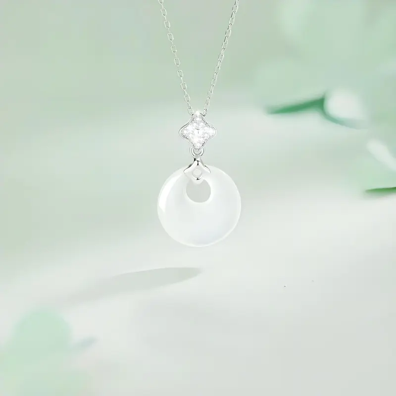 Emerald Chalcedony Necklaces Women's-4