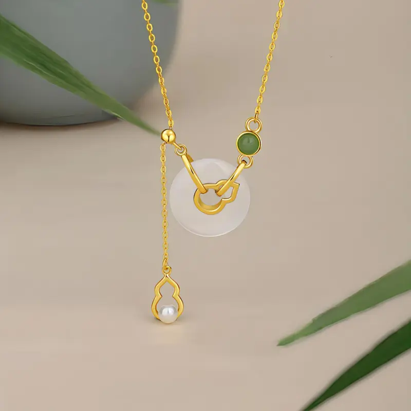 Emerald Chalcedony Necklaces Women's-4