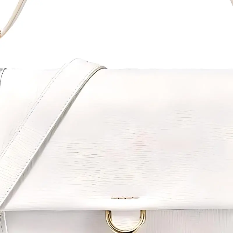 DISSONA Sheepskin Crossbody Bag, Shoulder Bag Large Size Women's White-2
