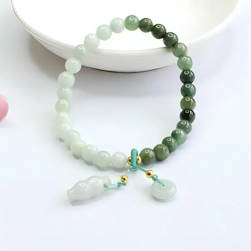 Emerald Bean Type Jadeite Bracelets Unisex-1