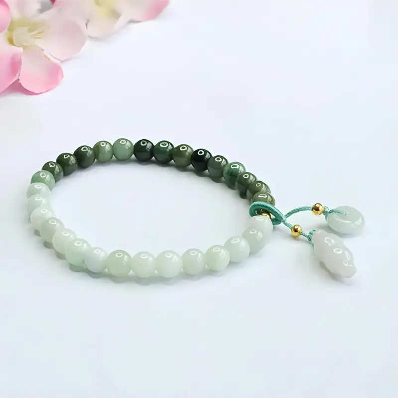 Emerald Bean Type Jadeite Bracelets Unisex-2