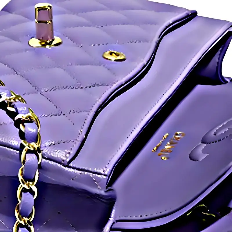 CHANEL Classic Flap CF Sheepskin Shoulder Bag, Crossbody Bag Women's Purple-4