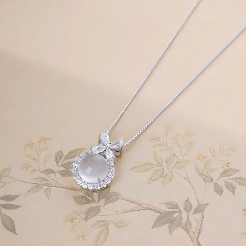 Emerald Agate Necklaces Women's-5