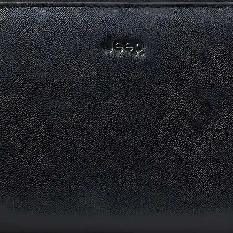 Jeep Cow Leather Key Pouch Wallet Card Holder Small Size Unisex Black-4