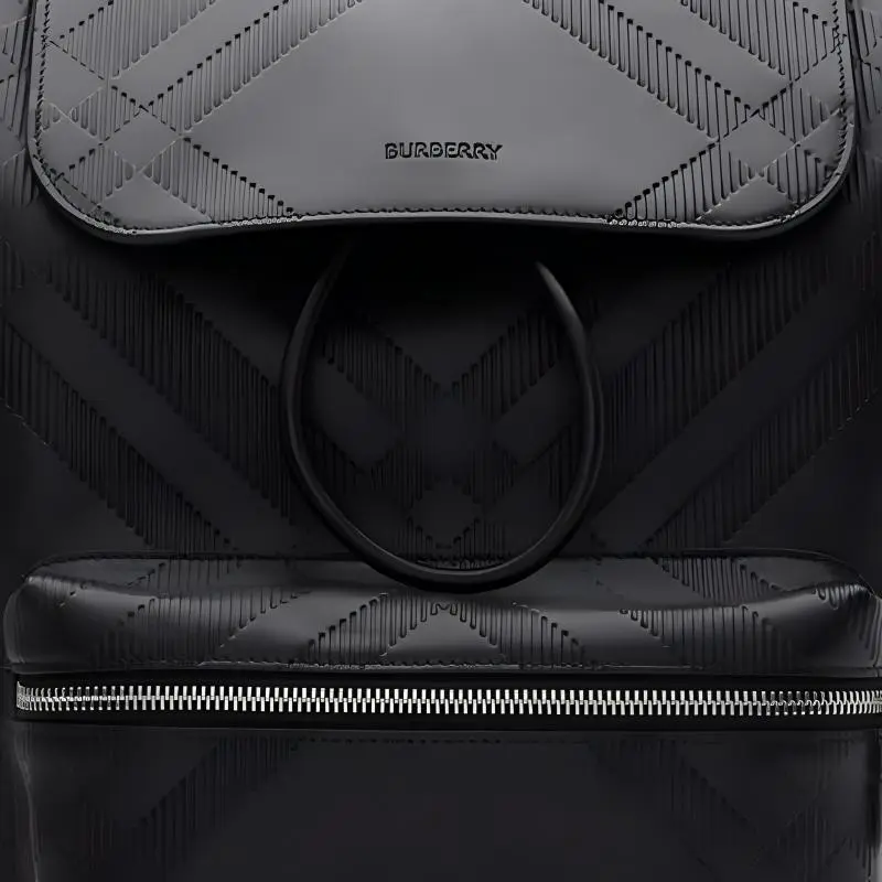 Burberry Calfskin Backpack Unisex Black-3