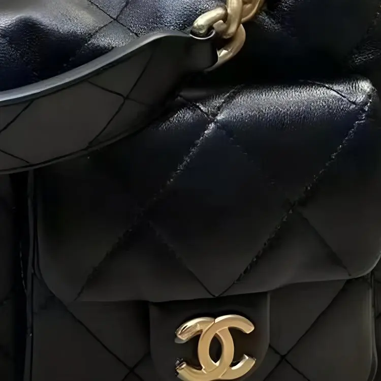 CHANEL Lambskin Hobo Bag Shoulder Bag Women's Black-1
