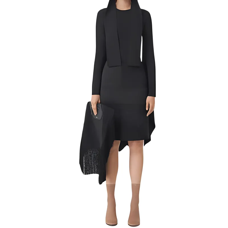 Burberry Flag Intarsia Satin Skirt 'Black'-4
