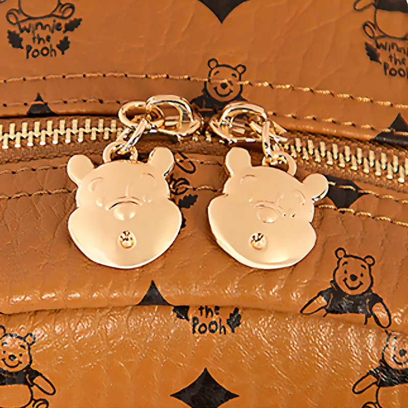 Disney MESUCA/Mask Winnie The Pooh Series Synthetic Leather Backpack Unisex Brown-4
