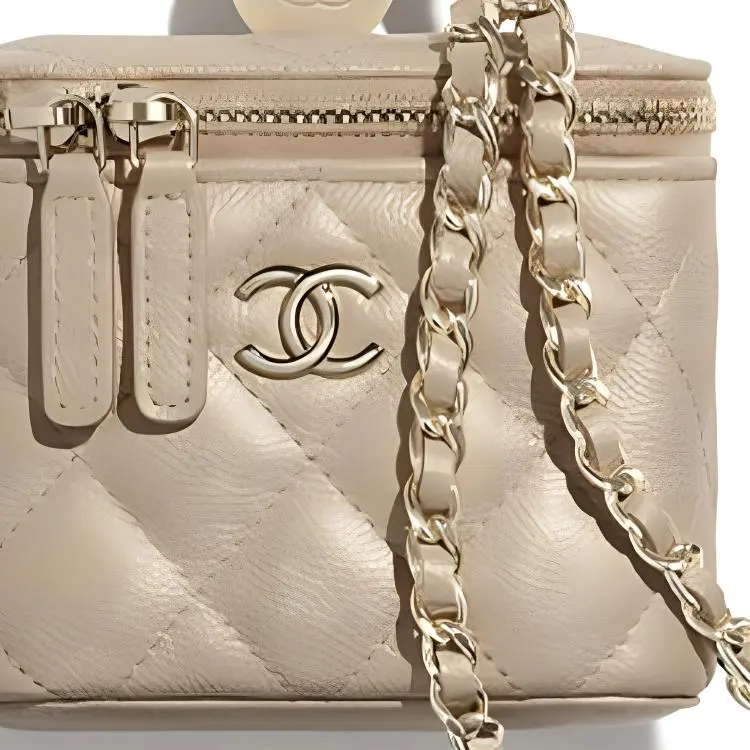 CHANEL Caviar Calfskin Shoulder Bag, Crossbody Bag Women's Light Umber-3