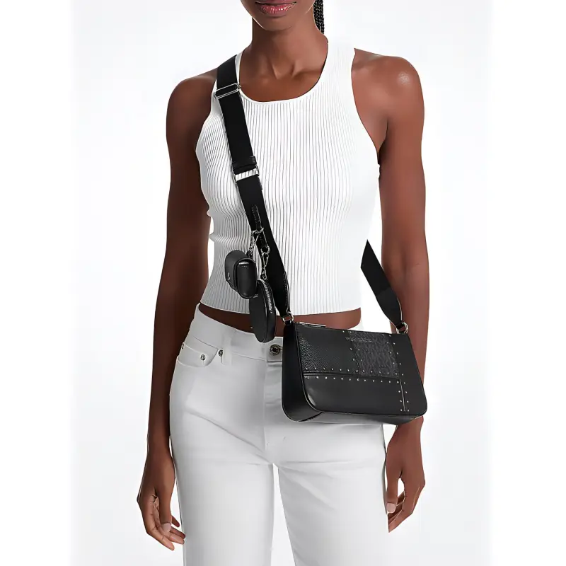 MICHAEL KORS Jet Set Travel PU Crossbody Bag Trumpets Women's Black-4