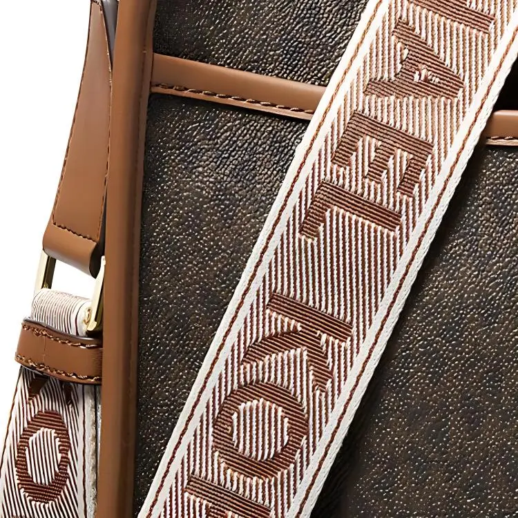 MICHAEL KORS Coated Canvas Shoulder Bag Crossbody Bag Large Size Women's Dark Brown & Leather Brown-2