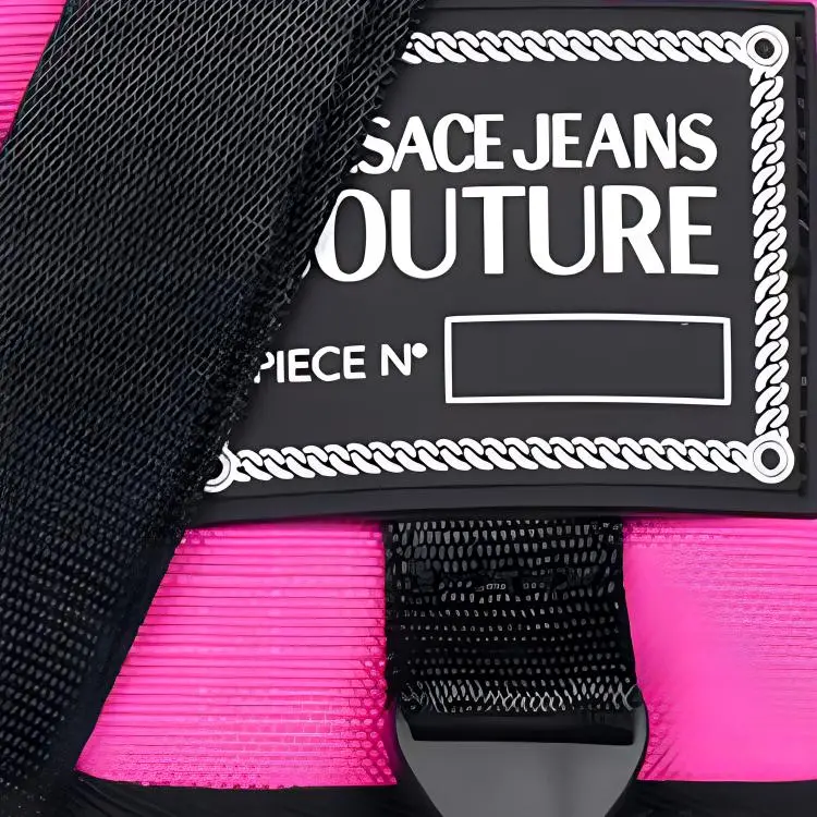 VERSACE JEANS COUTURE Nylon Shoulder Bag Crossbody Bag Mini Men's Pink Blue Multicolor-4