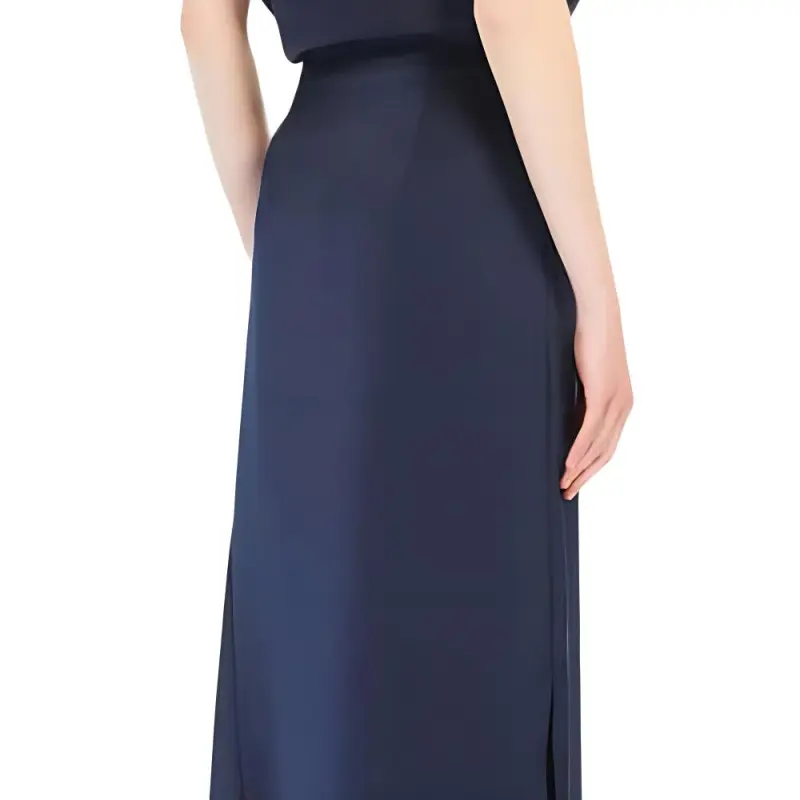 WEEKEND MaxMara Aia Satin Slide Slit Skirt-4