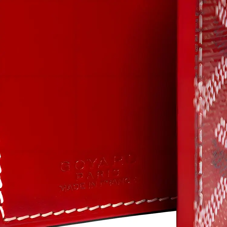 GOYARD SAINT MARC Canvas With Leather Card Holder Unisex Red-2