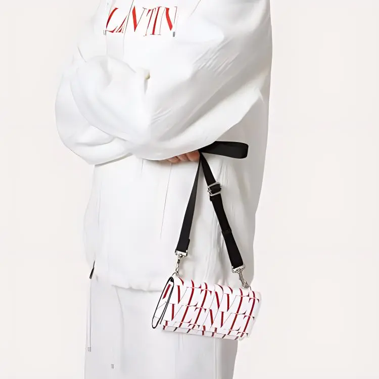 Valentino Genuine Leather Clutch Men's White Red-4