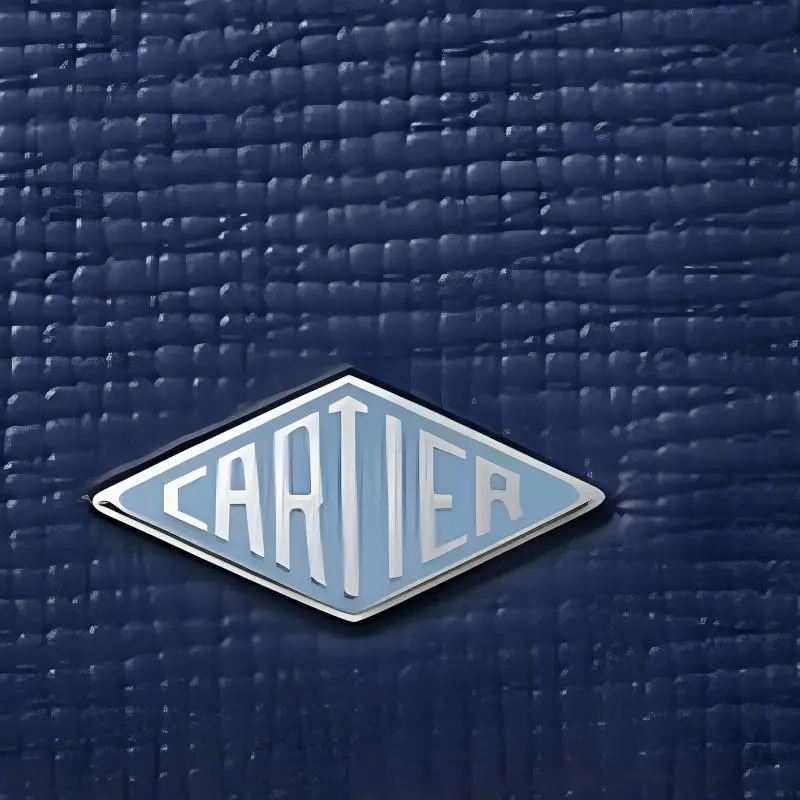 CARTIER Cow Leather Wallet Unisex Blue-2