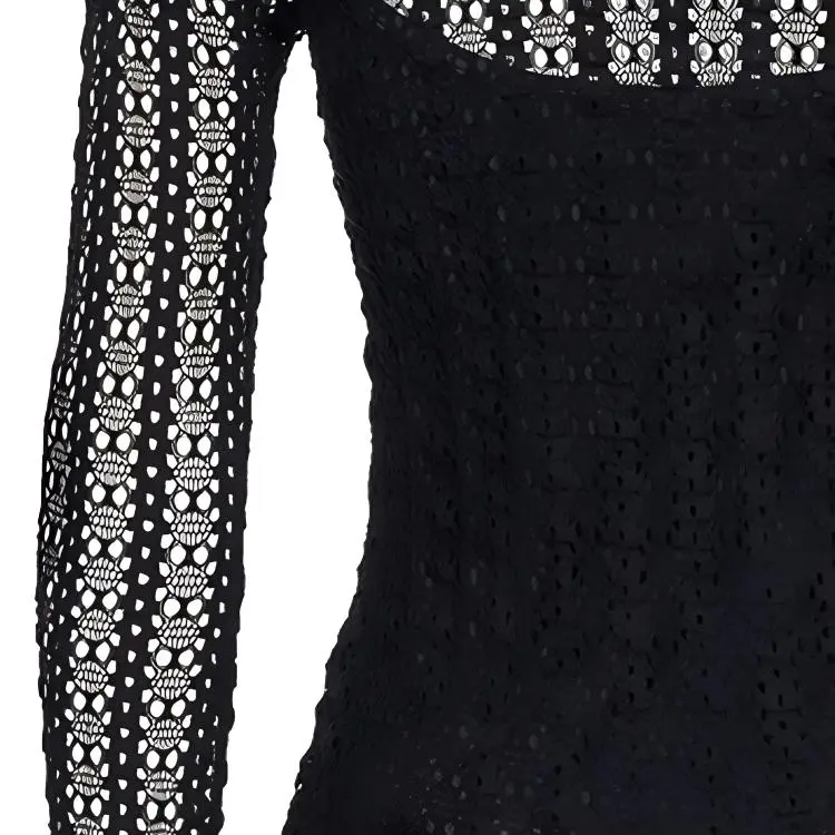 PINKO SS24 Long Sleeved Dress Women's Black-3