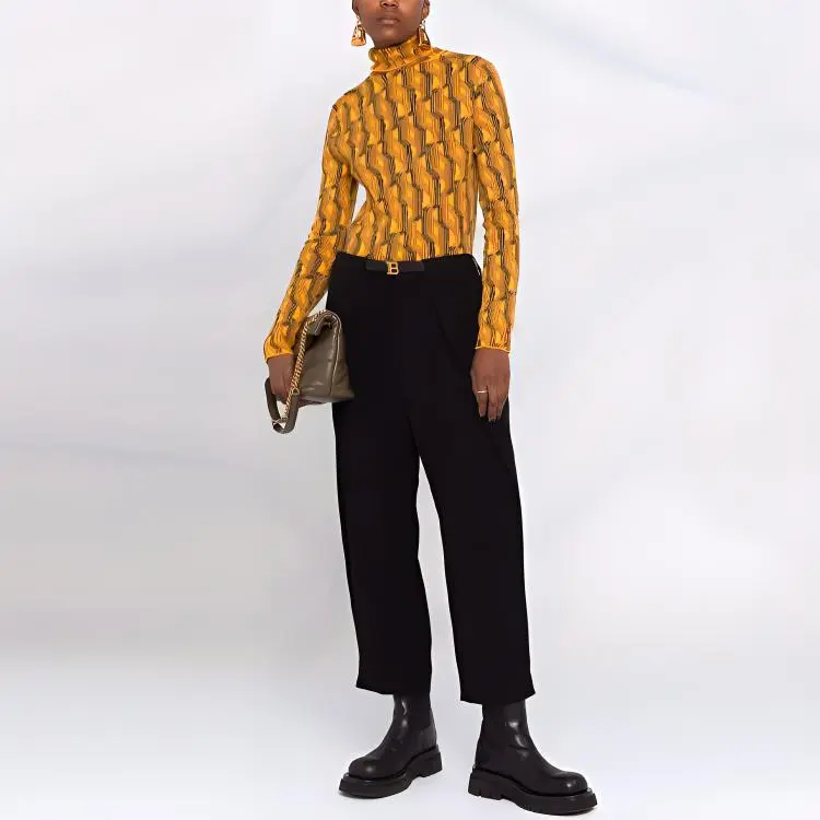 BALMAIN Cropped Straight leg Crepe Trousers-1