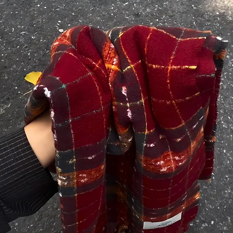 PLAN IN Knit Scarves Unisex-1