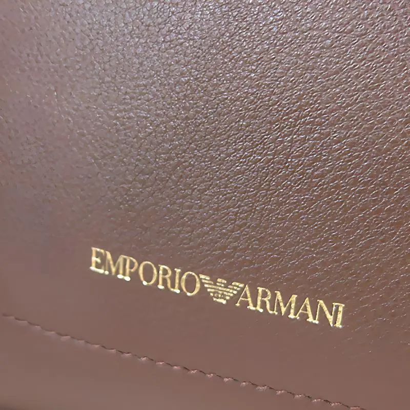 EMPORIO ARMANI Leather Shoulder Bag Regular Women's Brown-3