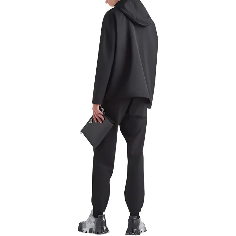 PRADA Logo Plaque Straight Leg Trousers-2