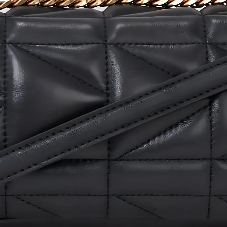 KARL LAGERFELD Nappa Leather Shoulder Bag, Crossbody Bag Small Size Women's Black-3