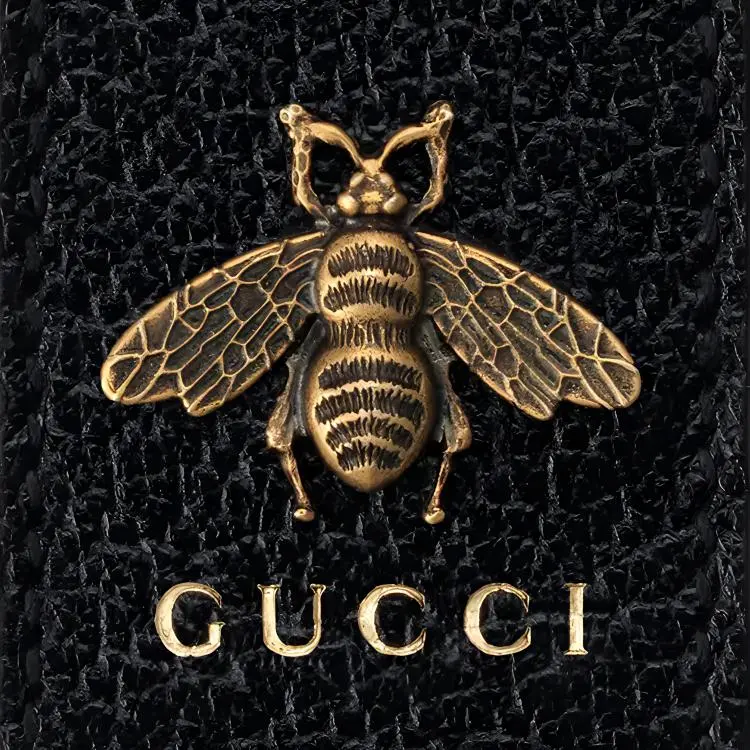 GUCCI Animalier Series Leather Wallet Men's Black-3