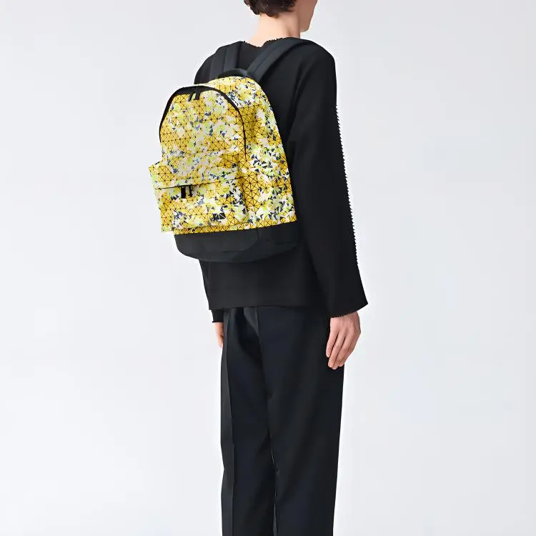ISSEY MIYAKE Daypack Polyurethane Patchwork With Cow Leather Backpack Regular Unisex Bright Yellow-2