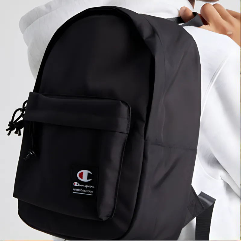 Champion Polyester Backpack Small Size Unisex Black-4