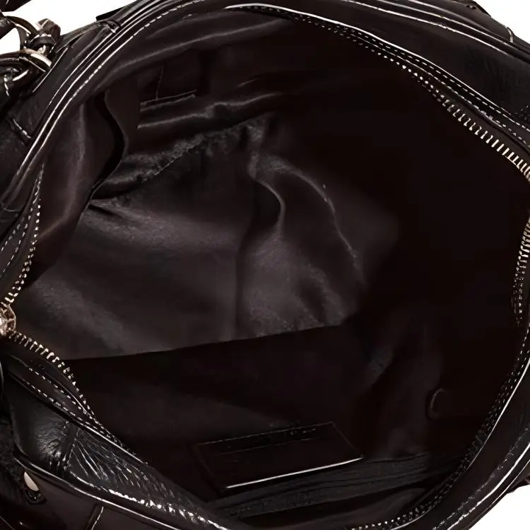 COACH Vintage Leather Briefcase, Handbag, Shoulder Bag Tubas Women's Silver & Black-4