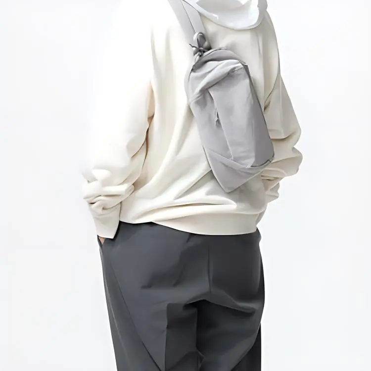 UNIQLO Nylon Sling Bag Unisex Light Gray-2