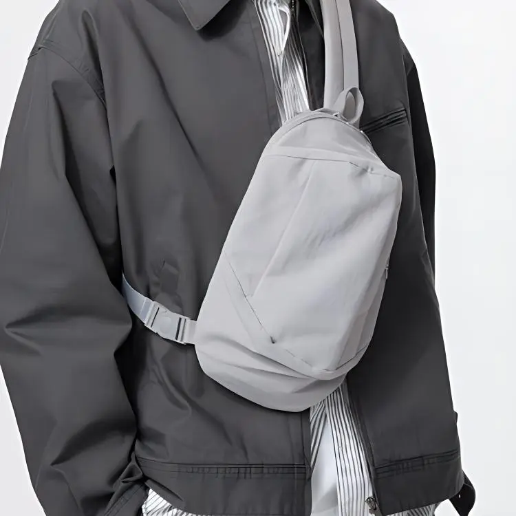 UNIQLO Nylon Sling Bag Unisex Light Gray-3