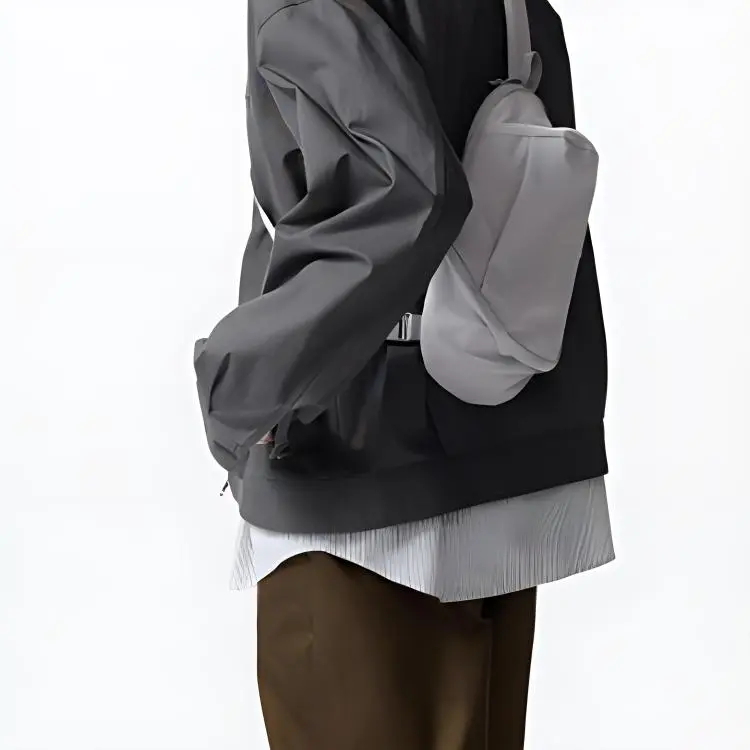 UNIQLO Nylon Sling Bag Unisex Light Gray-4